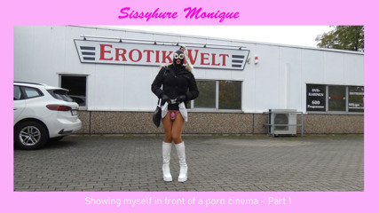Sissy Monique - Showing myself in front of a porn cinema - Part 1 thumbnail