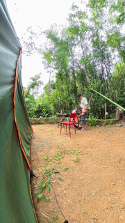 Strangers having sex at a public campsite.