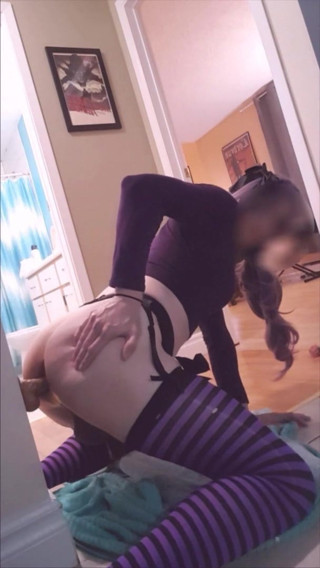 Sissy plays with her ass and rides dildo
