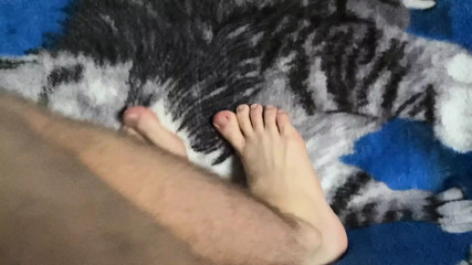 My feet's and cut blanket so cute