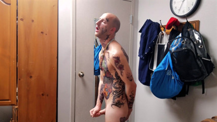 Face Tatted Dildo Fucking