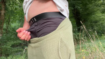 Bike Ride Piss Stop - Big Bulge & Outdoor Pee in the Forest