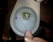 My wife holds my cock when I pee and then we fuck