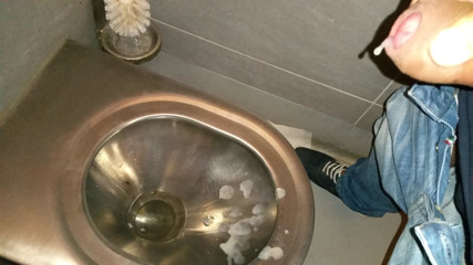 Huge cum shot in public toillete Austria highway rest area. Sperm all over the place thumbnail