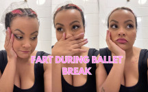 Gassy Ballerina Trying Not to Fart During Show Break