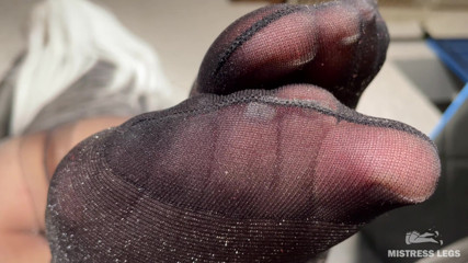 POV Under My Big Pantyhosed Booty: Nylon Foot &amp; Rear Teasing