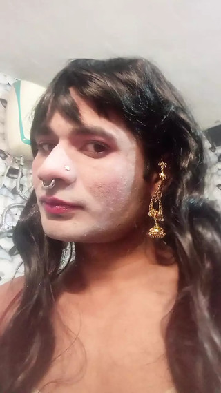 Beautiful trans gender drinking 2 glasses urine