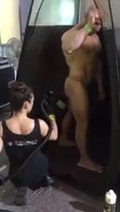 Bald Bodybuilder Spraytanned