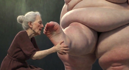 90 Year Old Granny Sucking Obese SSBBW Toes - Extremely Horny Foot Play