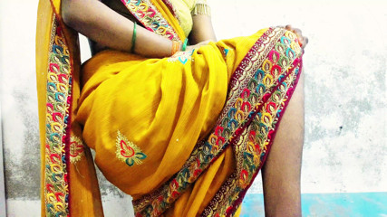 Today I'm ready to in a yellow saree with a thick come on