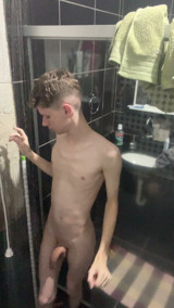 A Twink showing his body and naked at shower