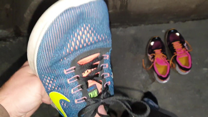 First time cum my female friend Nike Free and Asics