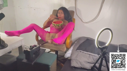 Latina wife getting pussy stretched by huge cock fuck machine