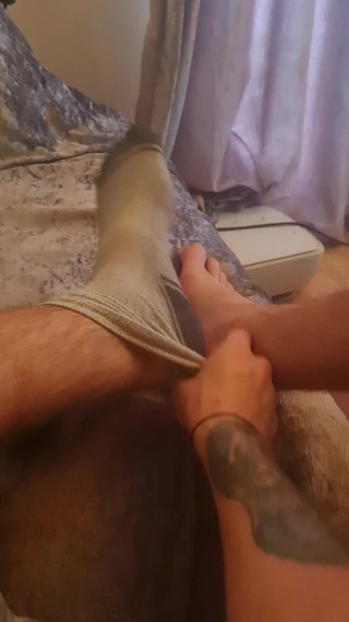 Taking off the socks