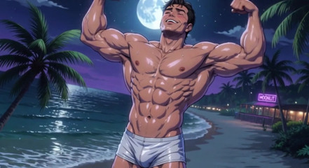 Ai Muscle Hunks on Beach