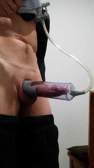 My big cock and my pump colide