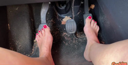 Driving Barefoot and Without Panties