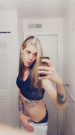 Cute Trans Drops Her Satin Pajamas To Show Her Tiny Penis