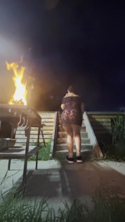 Stairway Tease by the Fire - Sheer Top, Thong & Slow Dance