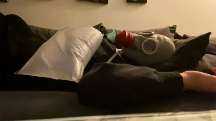 BHDL - N.V.A. MASK NO.2 - THE FLOW MINIMIZER - ALCOHOL BREATHBAG BREATHING FILLED WITH VODKA