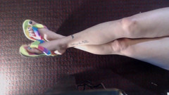 Flip flop ankles crossed