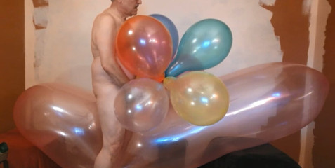 133) Explosive Moments Vol 2 - 39 Balloons Popped plus Cum Shots by Daddy