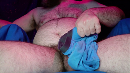 Beating Off In Blue Briefs