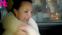 Driving in Nude Pantyhose and Bworn Buckled Pumps