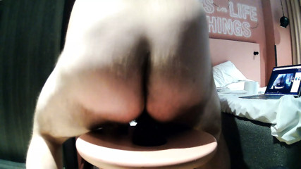 Riding big juicy 24cm long dildo