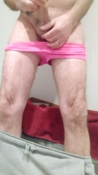Cumshot at the morning,pink panties, morgen s gewichst