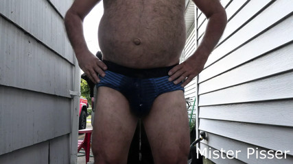 MisterPisser SOAKS Another Pair Of Briefs With PISS OUTSIDE!
