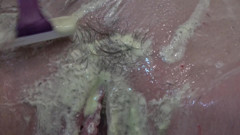 Shaving my cunt in stocking mask