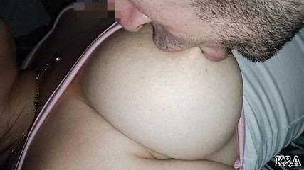 Look at how puffy my nipples get when my husband sucks my big natural tits