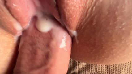 Extremely close up fuck tight creamy pussy