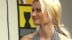 Excited about sex the blonde jerks off the dick until it splashes on her face