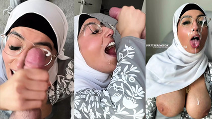 Innocent Hijabi Aaliyah Yasin gets covered in cum