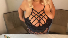 Busty Blonde Gets Her Cum in Mouth Surprise