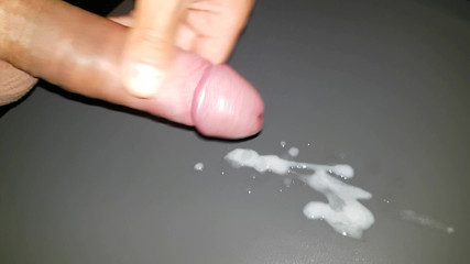 Thick cum on desk