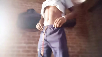 Village guy Boy masturbation big dick in home.