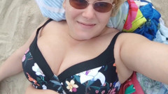 Teasing and pissing secret on beach