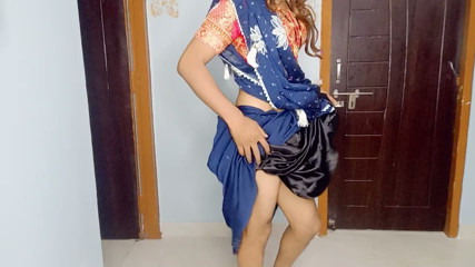 stepsister bra panty wearing sexy saree