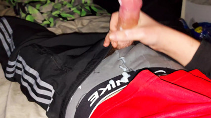 WANK IN ADIDAS TRACKIE &amp; NIKE BRIEFS