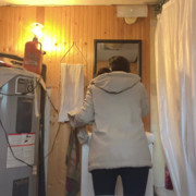 Cooking Food at Kitchen Then Pussy Cant Wait Go to Piss