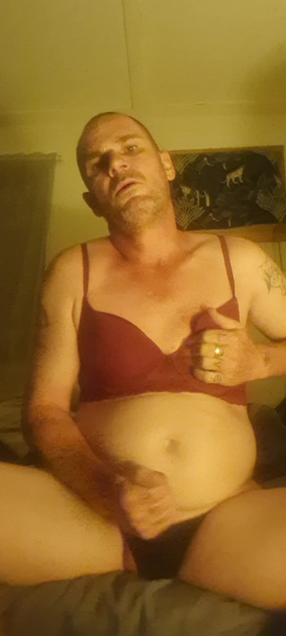 Wearing Women's Lingerie Masturbating