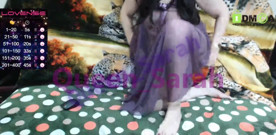 Queen-Sarah loud moaning due to crazy vibrator inside her hot pussy