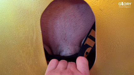Hetero rams his wife at the gloryhole - but who really moans behind it?!