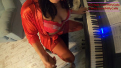 Piano Lesson Seduction Red Lingerie, Deep Pleasure & Messy Mouth Finish