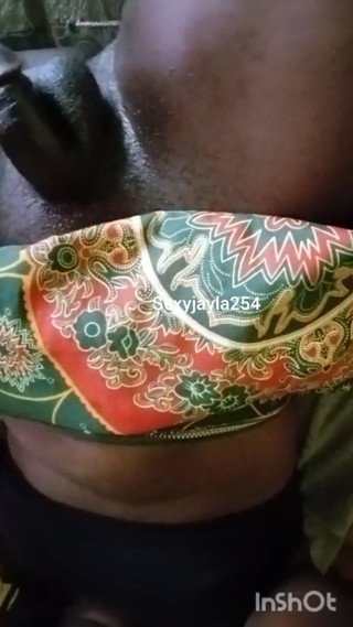 Crossdresser jerking her black dick until sweet cumshot