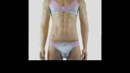 Mens Isabel Bra Top and Bikini Brief Male Lingerie Light Pin