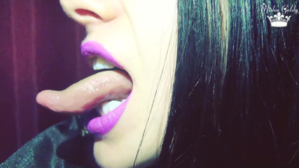 Purple glossy lips